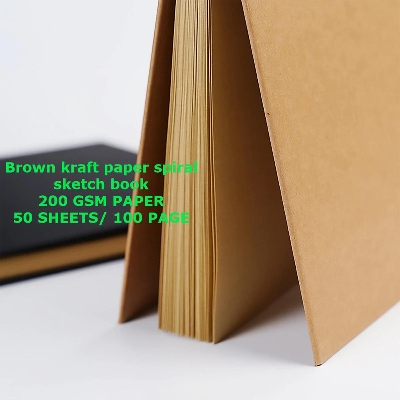Picture of Kraft Paper Sketchbook Notebook Sketching & Painting,Brown paper sketch and painting book