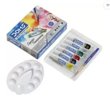 Picture of Doms Water Color Tube 6 Sheds 5ml with 1pc Brush & 1pc Color palette included