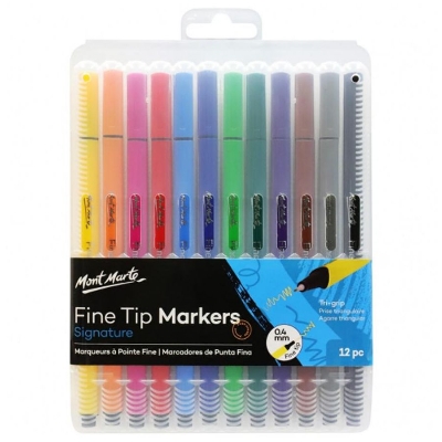 Picture of Mont Marte Fineliner Marker Pen Set - Tri Grip 12pc