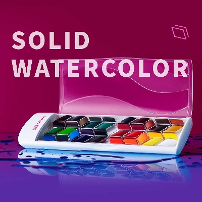 Picture of HiMi MIYA Watercolor Paint Set Includes 36 Vibrant Colors, Water Color Painting Kit in Portable Case for Artist, Students, Beginners and Kids, Travel Watercolor Set (White)