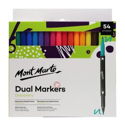 Picture of Mont Marte Dual Art Marker Fine & Brush Tip 54pc