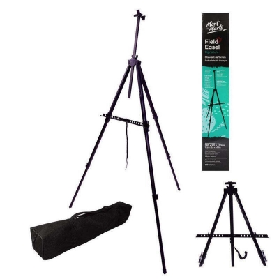 Picture of Mont Marte Portable Aluminum Field Easel Telescopic Legs with Carry Bag Black