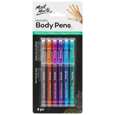 Picture of Mont Marte Face n Body Metallic Body Art Pen - Great for parties, special events, festivals and more Create temporary tattoos and body art