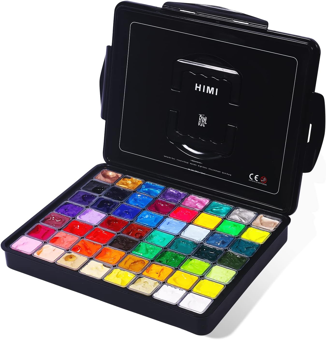 Picture of HiMi Miya Gouache Paint Set  56 Colors x 30ml Unique Jelly Cup Design - Black Box or White Box