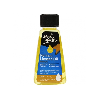 Picture of Mont Marte Refined Linseed Oil Premium 125ml | Enhances the flow of oil paints Slows down oil paint drying time  Increases gloss Mid-viscosity