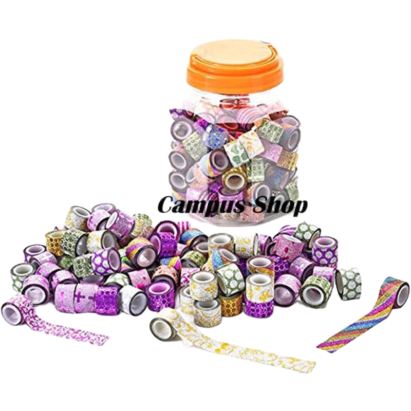 Picture of 50 Pcs Mini Glitter Washi Tape (Multicolour)