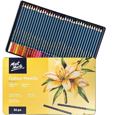 Picture of Mont Marte Premium Color Pencils 36pc With Iron Box