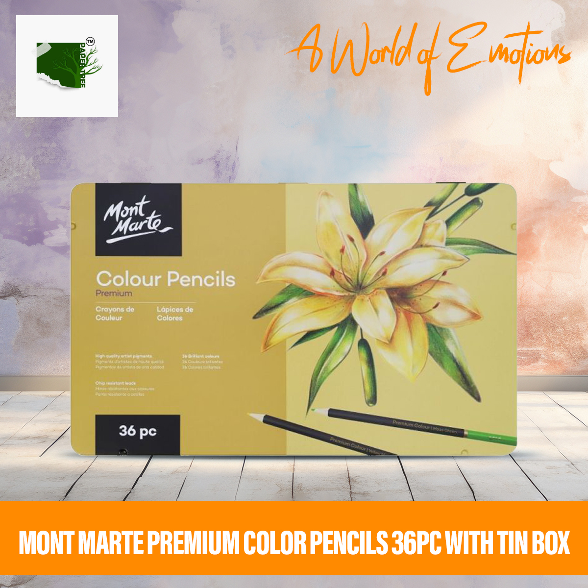 Picture of Mont Marte Premium Color Pencils 36pc With Iron Box