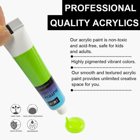 Picture of MIYA HIMI Professional Tube Acrylic Paint 12ml 12colors