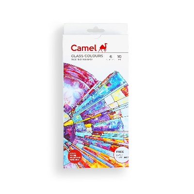 Picture of Camel Water Based Glass Color-10Ml Each,6 Shades,Assorted