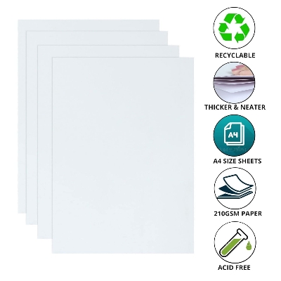 Picture of Premium Quality White Art Card With White Brightness 250gsm A4 | Pack of 10 Pcs