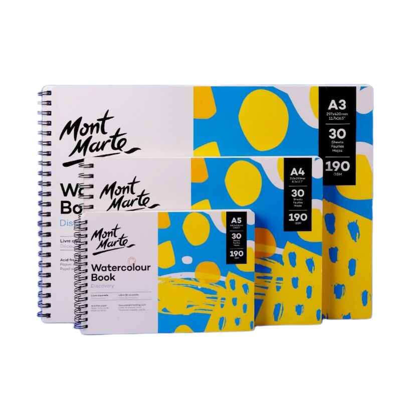 Picture of Watercolour Pad By Mont Marte Premium A3,A4,A5 180gsm 15 Sheets