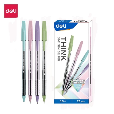 Picture of Deli WQ8-C Semi Gel pen Black - 12 Pcs