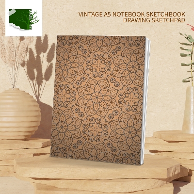 Picture of Papertree Vintage A5 Notebook Sketchbook Drawing Sketchpad (VINTAGE FULL FLOWER) Perfect For ● Graphite Pencils ● Colour Pencils ● Pastel Pencils ● Charcoal Pencils ● Soft Pastels ● Oil Pastels ● Metallic Fineliners