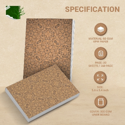 Picture of Papertree Vintage A5 Notebook Sketchbook Drawing Sketchpad (VINTAGE FULL FLOWER) Perfect For ● Graphite Pencils ● Colour Pencils ● Pastel Pencils ● Charcoal Pencils ● Soft Pastels ● Oil Pastels ● Metallic Fineliners