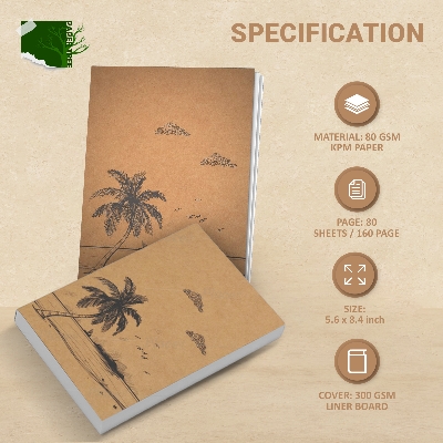 Picture of Papertree Vintage A5 Notebook Sketchbook Drawing Sketchpad (RIVER&TREE) Perfect For ● Graphite Pencils ● Colour Pencils ● Pastel Pencils ● Charcoal Pencils ● Soft Pastels ● Oil Pastels ● Metallic Fineliners