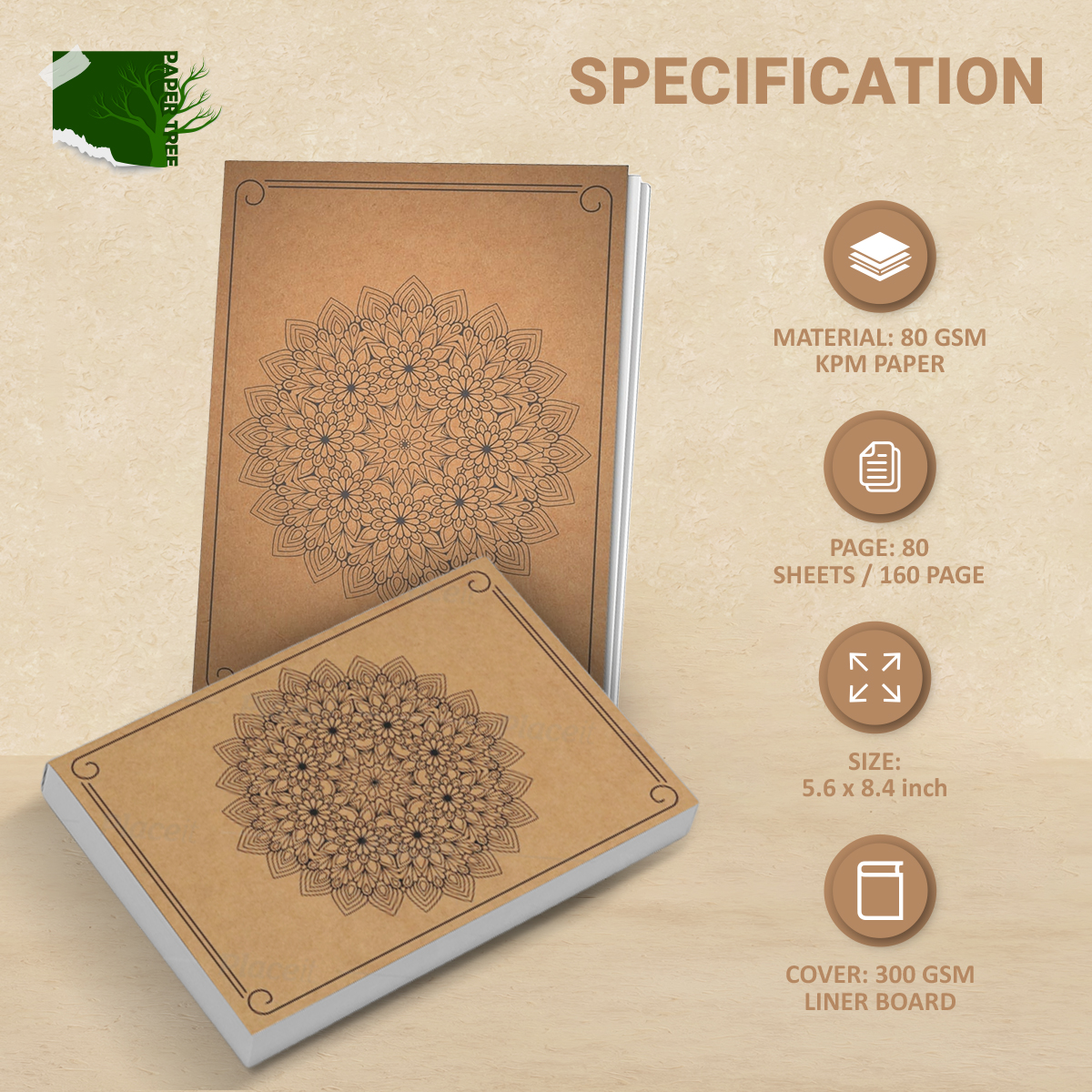 Picture of Papertree Vintage A5 Notebook Sketchbook Drawing Sketchpad (RED VINTAGE FLOWER) Perfect For ● Graphite Pencils ● Colour Pencils ● Pastel Pencils ● Charcoal Pencils ● Soft Pastels ● Oil Pastels ● Metallic Fineliners