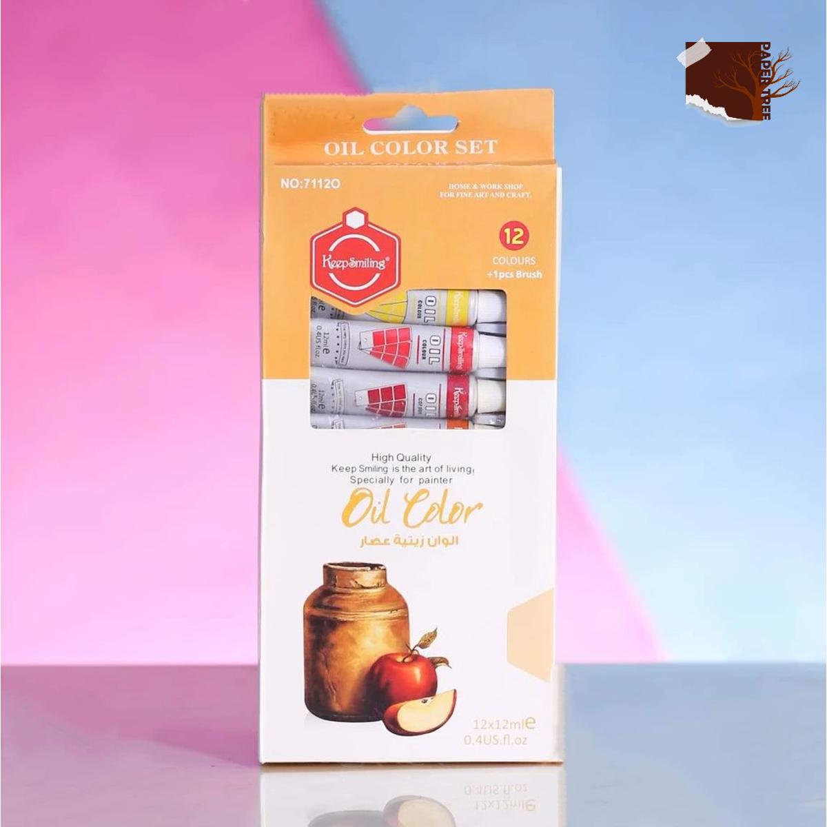 Picture of Keep Smiling Oil color Paint With One brush 12 ml , 12 shade ● 12 different beautiful colours