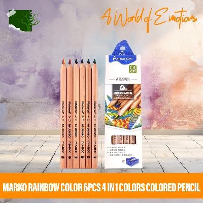 Picture of Marko Rainbow color 6pcs 4 In 1 Colors Colored Pencil