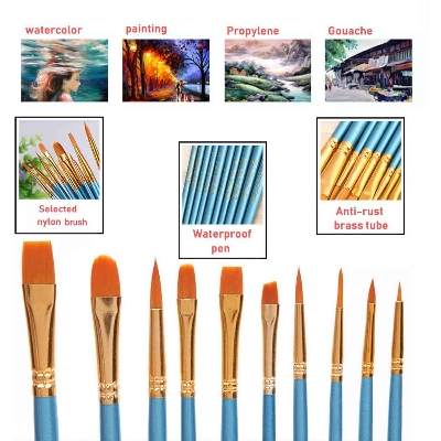 Picture of Keep Smiling 8010 mix paint brush 10 pcs set