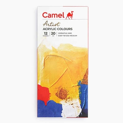 Picture of Camel Artists Acrylic Color Set of 12 assorted Shades in 20 ml tube