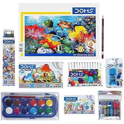 Picture of DOMS Painting Etc Kit full set 9pcs Bundle value pack for Painting, Drawing and Sketching