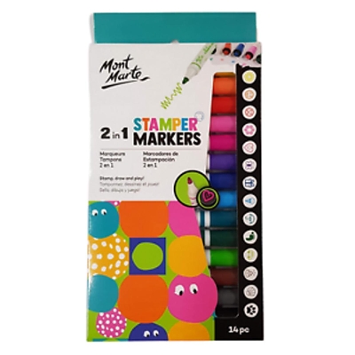 Picture of Mont Marte 2 in 1 Stamper Markers 14 pcs