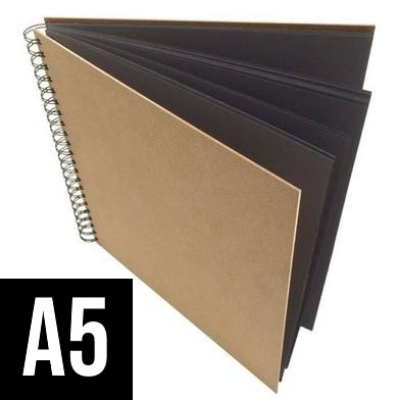 Picture of Premium Black Note Book Sketch pad ● Good for Quick Sketching and Drawing with Pencils, Pastels, and Charcoal.