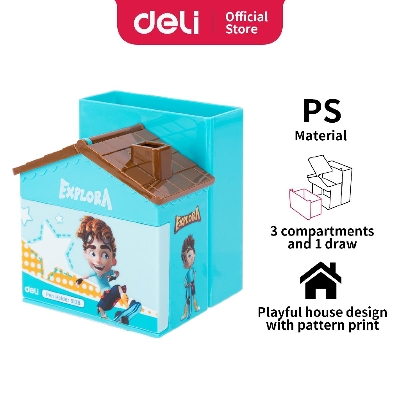 Picture of Deli	E9138 House Shape Cartoon Pen Stand(Assorted)