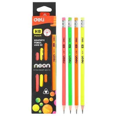 Picture of Deli EU51800 Neon Graphite HB Pencil - 12pcs
