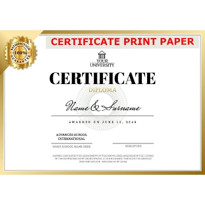 Picture of White Texture Certificate Print Paper - 15 Pcs