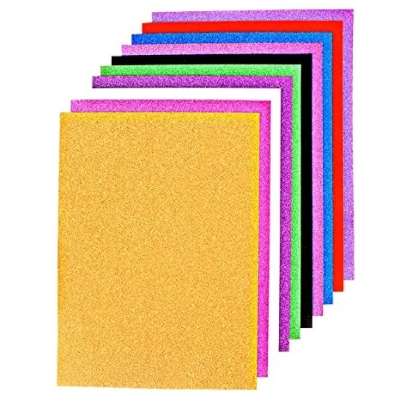 Picture of Art and Craft Foam A4 Size Glitter Sheets, Scrapbooking, Paper Decorations | Pack of 10 Pcs