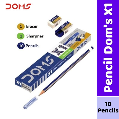 Picture of Doms X1 Super Dark Pencil Free Sharpner and Eraser