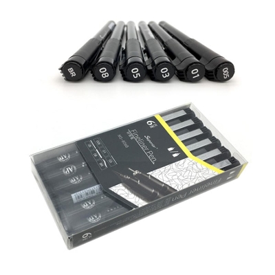 Picture of Superior Fineliner Pen Pack Contain 6pcs | 005 01 03 05 08 BR