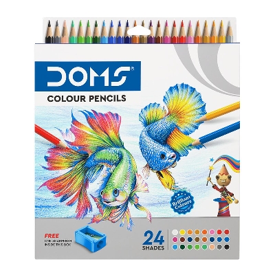 Picture of DOMS Colour Pencil 24 Shades Large Size |  High quality natural pigments