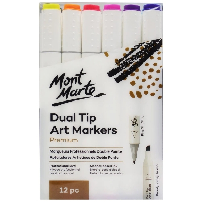 Picture of Mont Marte Dual Tip Art Markers Premium 12pc