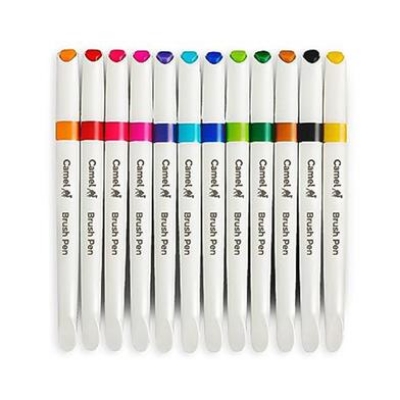 Picture of Camel Camlin Premium Brush pen 12 pcs multicolor ● For professional artists, students and kids & children
