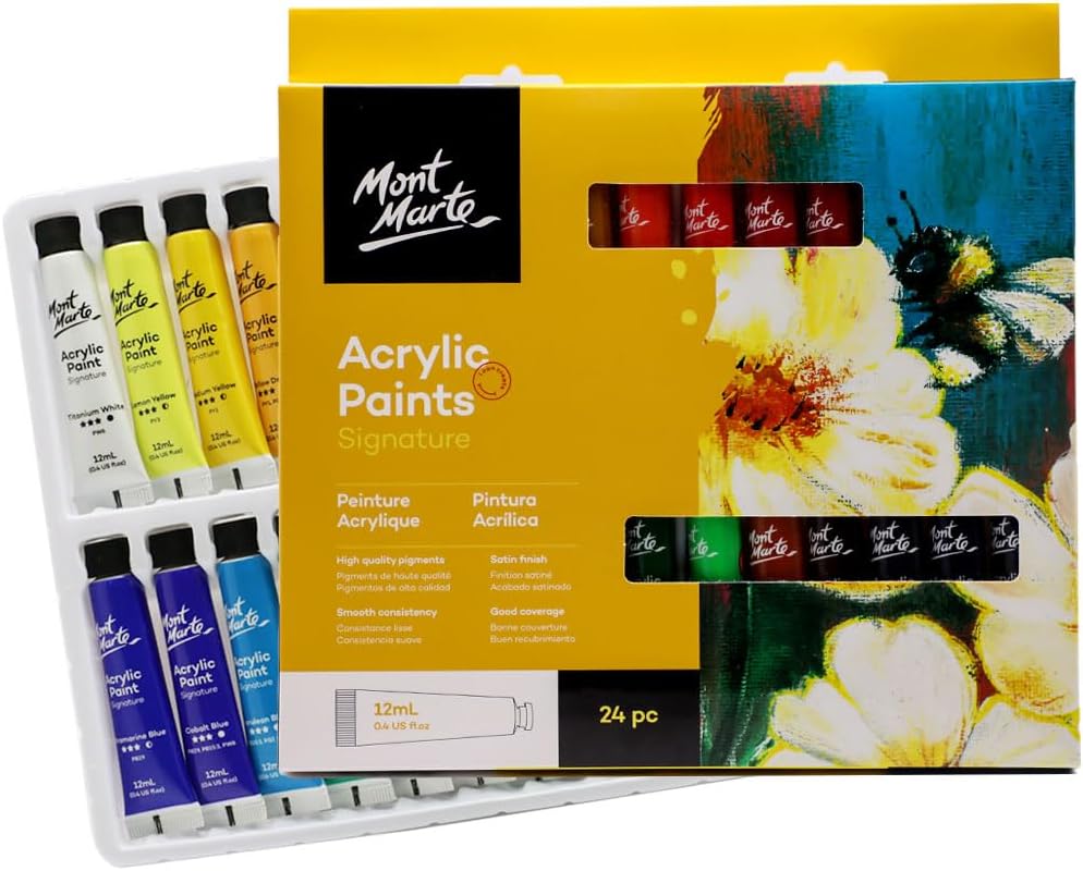 Picture of Mont Marte Acrylic Paint Set 12 ML -  24 colours
