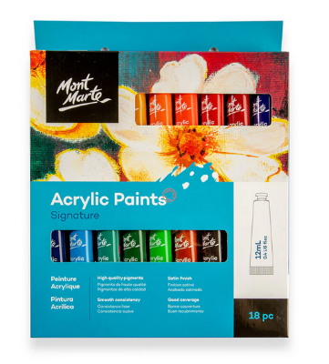 Picture of Mont Marte Acrylic Paint Set 18 Color Tube 12ml
