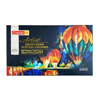 Picture of Camel Heavy Body Acrylic Colours 40ml 6 Color Paint Set