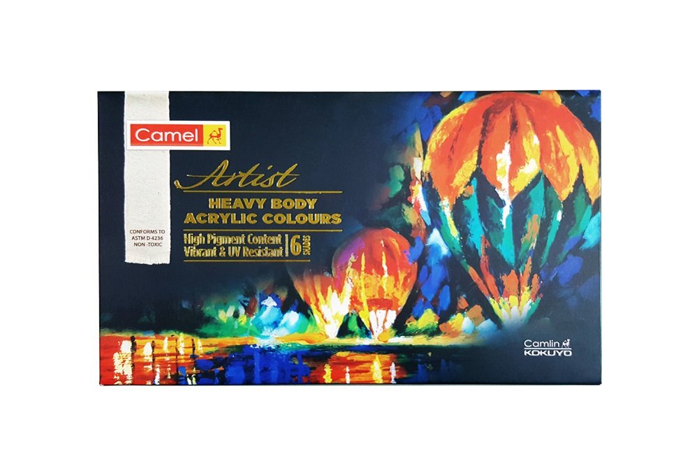 Picture of Camel Heavy Body Acrylic Colours 40ml 6 Color Paint Set