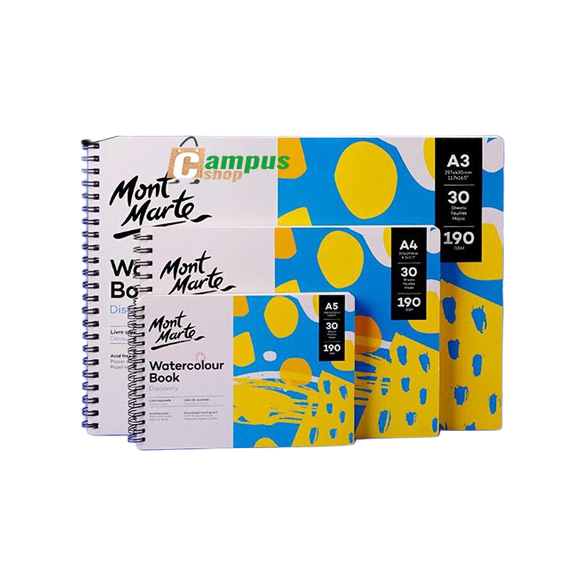Picture of Watercolour Book By Mont Marte A5,A4,A3 190GSM 30 Sheets For Painting