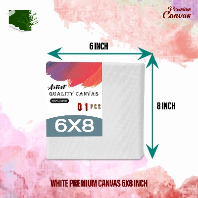 Picture of White Premium Quality Canvas | Size : 6x8Inch 6/8 Inch