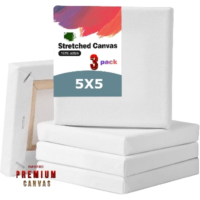 Picture of White Premium Canvas 5X5 Inch Pack of 3 Pcs