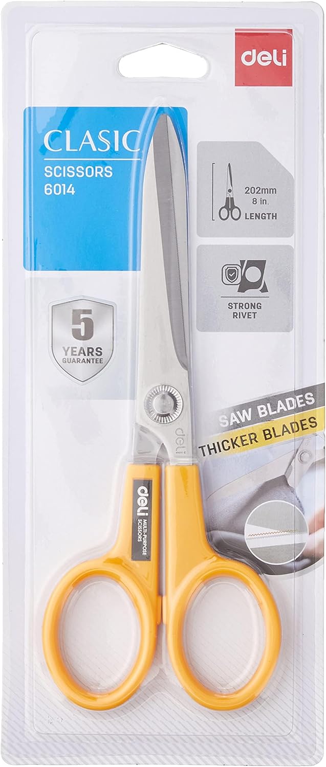 Picture of Deli E6014 Scissors 8 inch 202 mm,Black or Yellow