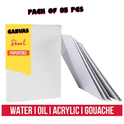 Picture of Canvas Sheets For Water Acrylic Oil And Gouache Paint | Size : 7x10.85 inch | Pack of 05 sheets