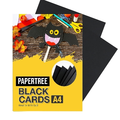 Picture of Black Art card | Card Stock Paper Black | Black sketch Paper | Use white gel pen,Metallic pen,Glitter pen | Black 300gsm 10 sheets A4 Size