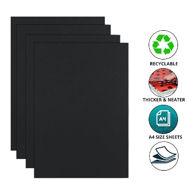 Picture of Black Art card | Card Stock Paper Black | Black sketch Paper | Use white gel pen,Metallic pen,Glitter pen | Black 300gsm 10 sheets A4 Size