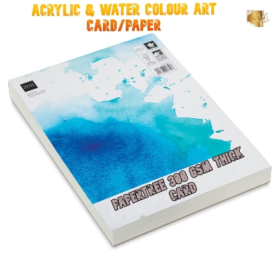 Picture of PaperTree Water and Acraylic Paint Card 300gsm-  28.5 x 18.5cm, Pack of 8 Pcs