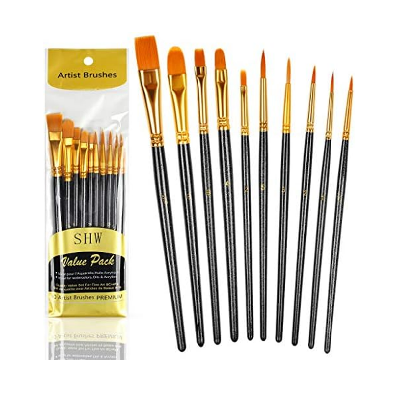 Picture of Paint Brushes Set, 10 Pcs Paint Brushes For Acrylic Painting, Paint Brushes for Drawing
